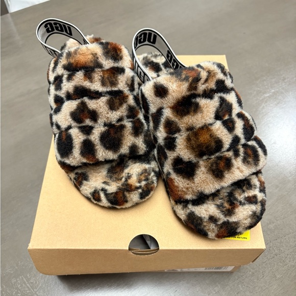 UGG W Fluff Yeah Slide in Leopard - Picture 1 of 7